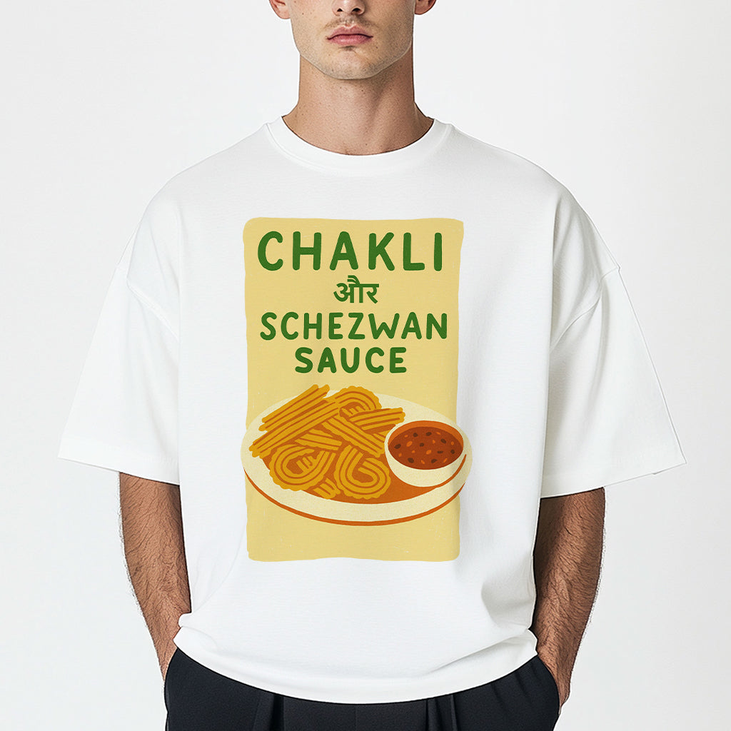 Chakli with Schezwan Sauce - Oversized T-Shirt